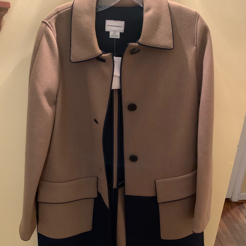 Color block club Monaco coat NWT